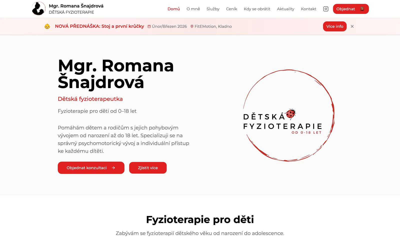 Web Dětská Fyzio